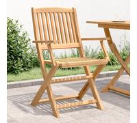 Folding Garden Chairs Set of 4, Light Brown Solid Acacia Wood, 57.5x54.5x90 cm