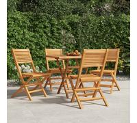 Folding Garden Chairs Set of 4 Solid Teak Wood Teak Brown 47x62x90 cm Stackable