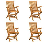 Folding Garden Chairs Teak Wooden 55x60x89 cm, Foldable Outdoor Dining Set 4pcs