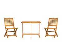 vidaXL Folding Garden Dining Set 3 Piece Table and Chair Solid Wood Acacia