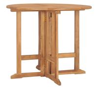 Folding Garden Dining Table Ã˜90x75 cm Solid Teak Wood Berkfield Home Brown One Size