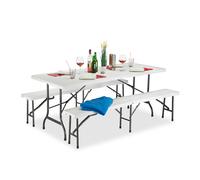 Folding garden furniture set Outdoor Bistro Kit Easy Clean Lightweight Foldable