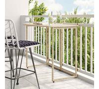 Folding garden table beige 90x51x75 cm PE rattan wall-mount compact UV-resistant