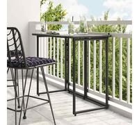 Folding garden table Black 90x51x75 cm PE rattan Foldable Patio SpaceSaver Table