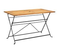 Folding Garden Table Brown 120x70x74cm Solid Acacia Wood & Steel Foldable OilTop