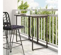 Folding Garden Table Brown PE Rattan 90x51x75cm Space-Saving Wall-Mount Foldable