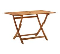Folding Garden Table Brown Solid Acacia Wood 120x70x75 cm Outdoor Foldable Patio