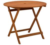 Folding Garden Table Brown Solid Eucalyptus Wood Balcony Outdoor Round vidaXL