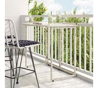 Folding garden table Light Grey 90x51x75 cm PE rattan powder-coated steel fold