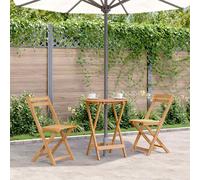 Folding Garden Table Natural Acacia Wood 60x75 cm Parasol Hole Outdoor Foldable