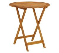 vidaXL Solid Acacia Wood Folding Garden Table 70 cm Wooden Dining Side Table