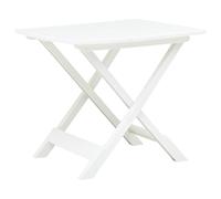Folding Garden Table White Plastic 79x72x70 cm Slatted Top Foldable for Patio UK