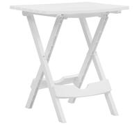 Folding Garden Table White PP 44.5x38.5x50cm Weatherproof Foldable Patio Outdoor