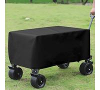 Folding Garden Trolley Cover, Durable Beach Camping Wagon Cover Waterproof Dustproof UV Resistant, Portable Trolley Cover for Garden Wagon Cart (96x65x50cm)