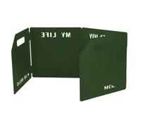 Folding Gas Stove Windshield Stainless Steel Four-Fold Cassette Windproof Shield for Camping BBQ and Burner, Compact Storage Design(Army Green)