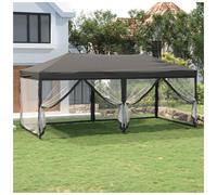 vidaXL Folding Party Tent with Sidewalls - Anthracite 3x6 m, 210D Oxford Polyester & Steel Frame