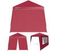 Folding gazebo Capri red 3x3m incl 2 side walls