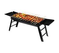 Folding Grill Foldable and Removable Cooker | Outdoor barbecue charcoal grill with side shelves for outdoor, camping, apartment, balcony, cooking, picnic and