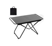 Folding Grill Side Table with Storage Bag - Large Metal Camping Table for Picnic BBQ Beach Fishing Garden - Double Size 80.5x50cm Outdoor Portable Cooking Accessory