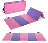 Folding Gymnastics Mat, 180 x 60cm(Four-Fold) / 185x78cm(Five-Fold) Thick Portable Exercise and Tumbling Pad for Home Gym/Pilates/Aerobics and Martial Arts Training