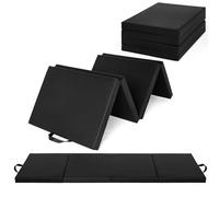 Folding Gymnastics Mat, 180 x 60cm(Four-Fold) / 185x78cm(Five-Fold) Thick Portable Exercise and Tumbling Pad for Home Gym/Pilates/Aerobics and Martial Arts Training