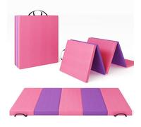 Folding Gymnastics Mat, Exercise Mats & Gymnastics Tumbling Mats, Thick Portable Home Gym Floor Pad for Yoga, Pilates, Aerobics & Martial Arts Training, five Pads Folding design