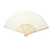 Folding Hand Fan Beige Bamboo Folding Fan - DIY Blank Paper Fans for Weddings, Showers & Party Decor