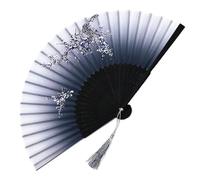 Folding Hand Fan Folding Fan Silk Hand Held Art Summer Female Dance Home Decoration Party Ventila(Color2)