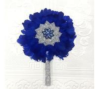 Folding Hand Fan, Handheld Fan Bamboo Hand Fan 1pcs Small Size African Goose Feather Hand Fan for Dance Mariage Wedding Decoration Hand Fan Blue Nigerian Feathers Fan Chinese Fan Handheld Fan Silk Fab