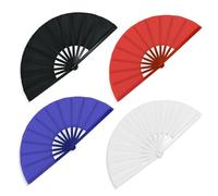 Folding Hand Fans for Line Dancing, Large Clacking Hand Fan Foldable for Dancing, Big Clapping Line Dance Fans, Perfect for Women Dance Performances, Weddings, Parties, Cosplay Multi-colors-4PCS