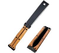 Folding Hand Saw, 5.5 in / 14 cm SK5 Double-Edge Pruning Hand Saw, Lightweight Compact Camping Saw for Gardening, Woodworking, Tree Trimming and Outdoor Survival, with Ergonomic Wood Handle