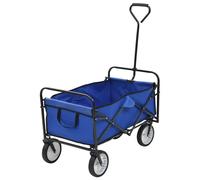 Folding Hand Trolley Steel & 600D Oxford Blue 92x52x118cm Heavy Duty Foldable