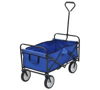 Folding Hand Trolley Blue Steel & 600D Oxford Fabric 92x52x118cm Foldable 75kg H