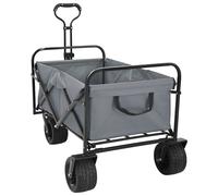 Folding Hand Trolley Grey 89x63x96cm Steel & Oxford Cloth PVC 200kg Foldable360