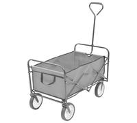 Folding Hand Trolley Grey 92x52x118cm Steel & 600D Oxford Foldable 75kg MeshPkts