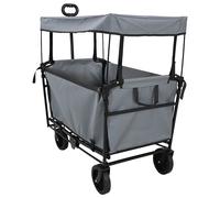 Folding hand trolley Grey Oxford cloth 105x56.5x116cm 150kg heavy-duty 360wheels