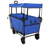 vidaXL Folding Hand Trolley Black 105 x 56.5 x 116 cm Oxford Cloth, Adjustable Wheel Cart, Heavy Duty Transport Trolley, Portable, Reinforced Frame, Multifunctional Hand Truck