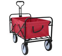 Folding Hand Trolley Red Oxford Cloth 94x53x99cm Folding Cart 200kg Frame Wheels
