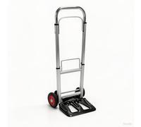 Folding Hand Trolley Sack Truck 90KG Capacity - Lightweight Aluminium Frame with Steel Platform - Portable Foldable Cart with Wheels for Luggage, Shopping & Cargo Transport (Silver)