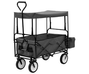 Folding Hand Trolley with Canopy Steel Cart Wagon Truck Multi Colours vidaXL