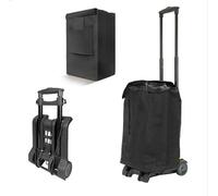 Folding Hand Truck Dolly Luggage Cart Shopping Trolley with Wheels Foldable Trolley Light Weight Sack Trolley(35KGS) Folding Trolley with Groceris Bag for Shopping Camping Trip Black