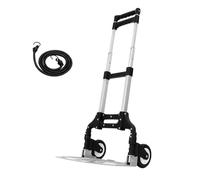 Folding Hand Truck Multi-purpose Sack Barrow Trolley On Wheels Lightweight Foldable Aluminium For Luggage Groceries Office Warehouse 70kg Load Capacity