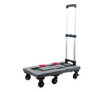 Folding Hand Truck, Trolley Cart with Wheels, Load Capacity 150kg/330lbs, Retractable Chassis, Save Space, Suitable for Airports, Schools, Offices(Grey)