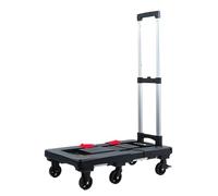 Folding Hand Truck, Trolley Cart with Wheels, Load Capacity 150kg/330lbs, Retractable Chassis, Save Space, Suitable for Airports, Schools, Offices(Black)