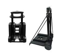 Folding Hand Truck, with Noiseless Wear-Resistant PVC Wheels and Adjustable Drawbar, 40KG/88LBS Capacity and Lightweight(3.1LBS), Portable Heavy Duty and Durable Trolley Dolly Compact Utility Cart