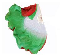 Folding Handheld Feather Fan Two Sides Different Colorful Silk Folk Art Chinese Belly Dance Dancing Short Fan Accessories 41cm-86cm Girl Women(86cm(36 50cm),1pcs right 1pcs left)