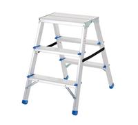Folding Handy Step; 3 Tread; Aluminium; 150kg; Silver/Blue