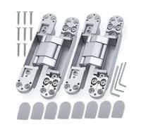 Folding Hinges Concealed Door Hinges Multicolor 2 pcs Cross Wooden Outward Opening(80kg-Silver)