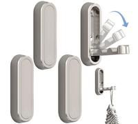 Folding Hooks 4Pcs Heavy Duty Waterproof Wall Hooks Zinc Alloy Coat Rust Resistant Solid Color Home Bedroom for Hanging Purse Key Scarf, Silver