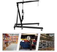 Folding Hydraulic Engine Crane Hoist Lift with 6 Casters for Car Repair and Workshop Use